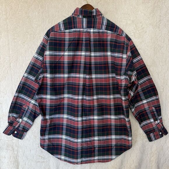 VINTAGE Polo‎ Ralph Lauren Plaid 100% Cotton Men's Button Up Long Sleeve Sz L - Picture 3 of 11